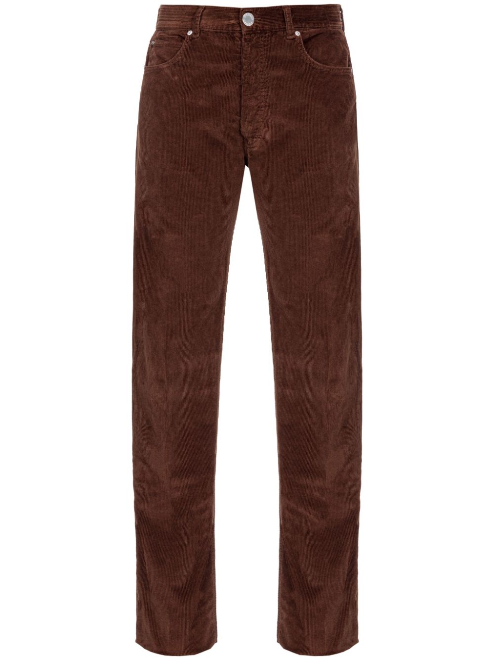 Shop Pinko Leyda Straight-leg Corduroy Trousers In Brown