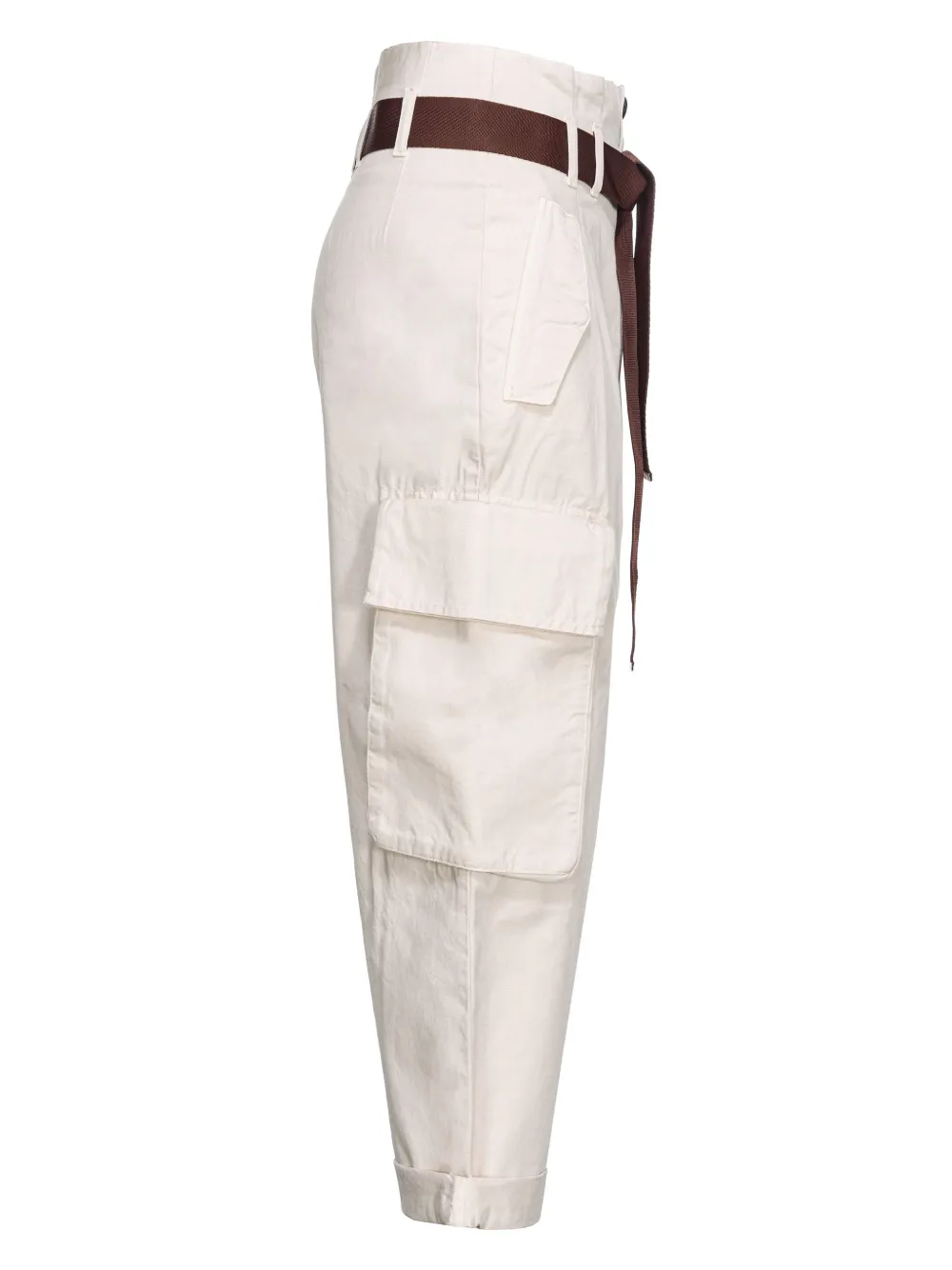 Shop Pinko High-rise Cargo Pants In Neutrals