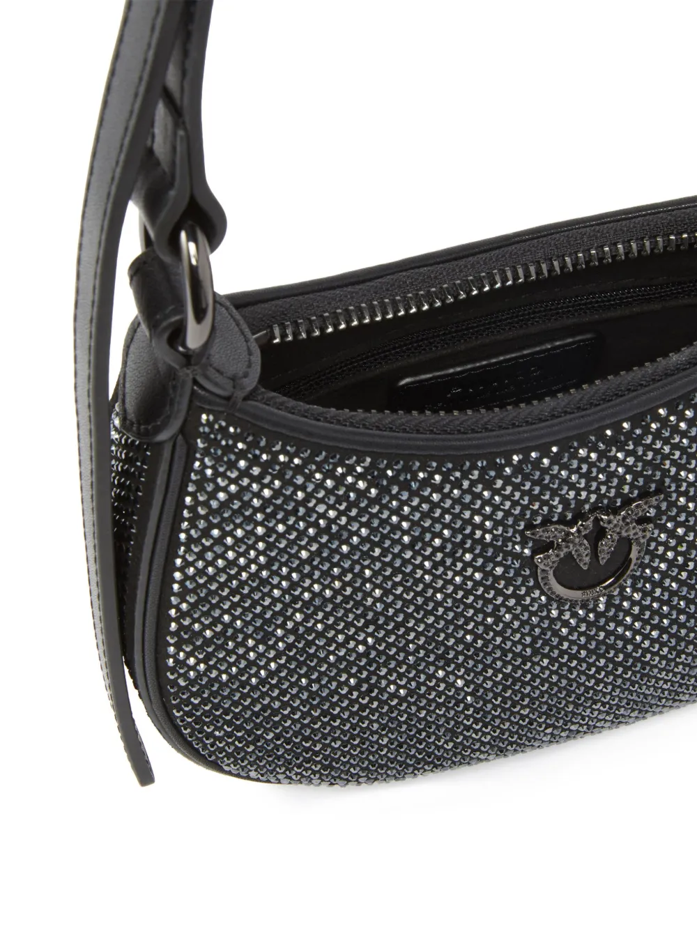 PINKO Half Moon Baby schoudertas met stras Zwart