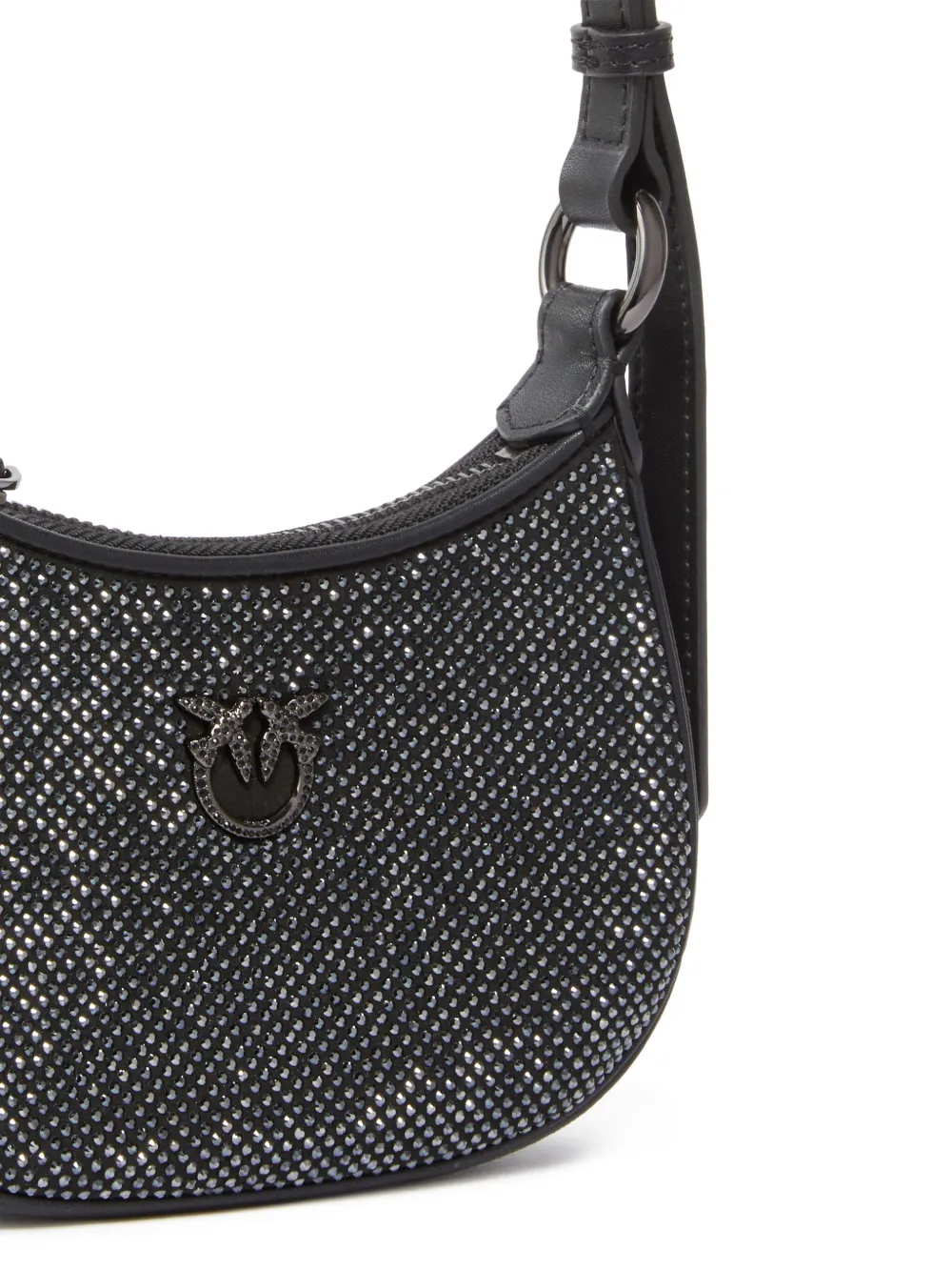 PINKO Half Moon Baby schoudertas met stras Zwart