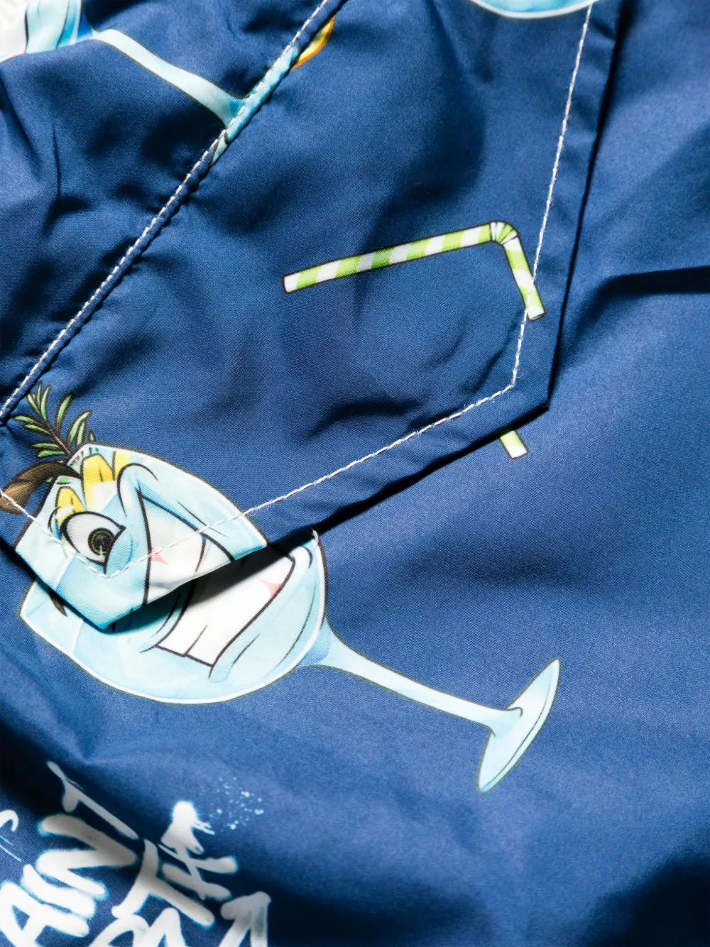 MC2 Saint Barth Mid waist zwembroek met print Blauw