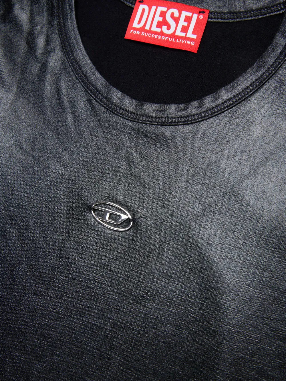 Diesel Kids T-shirt met D-applicatie Zwart