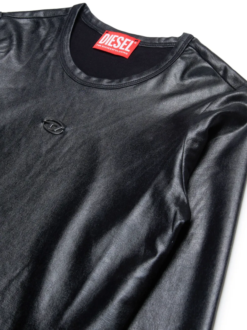 Diesel Kids T-shirt met D-applicatie Zwart