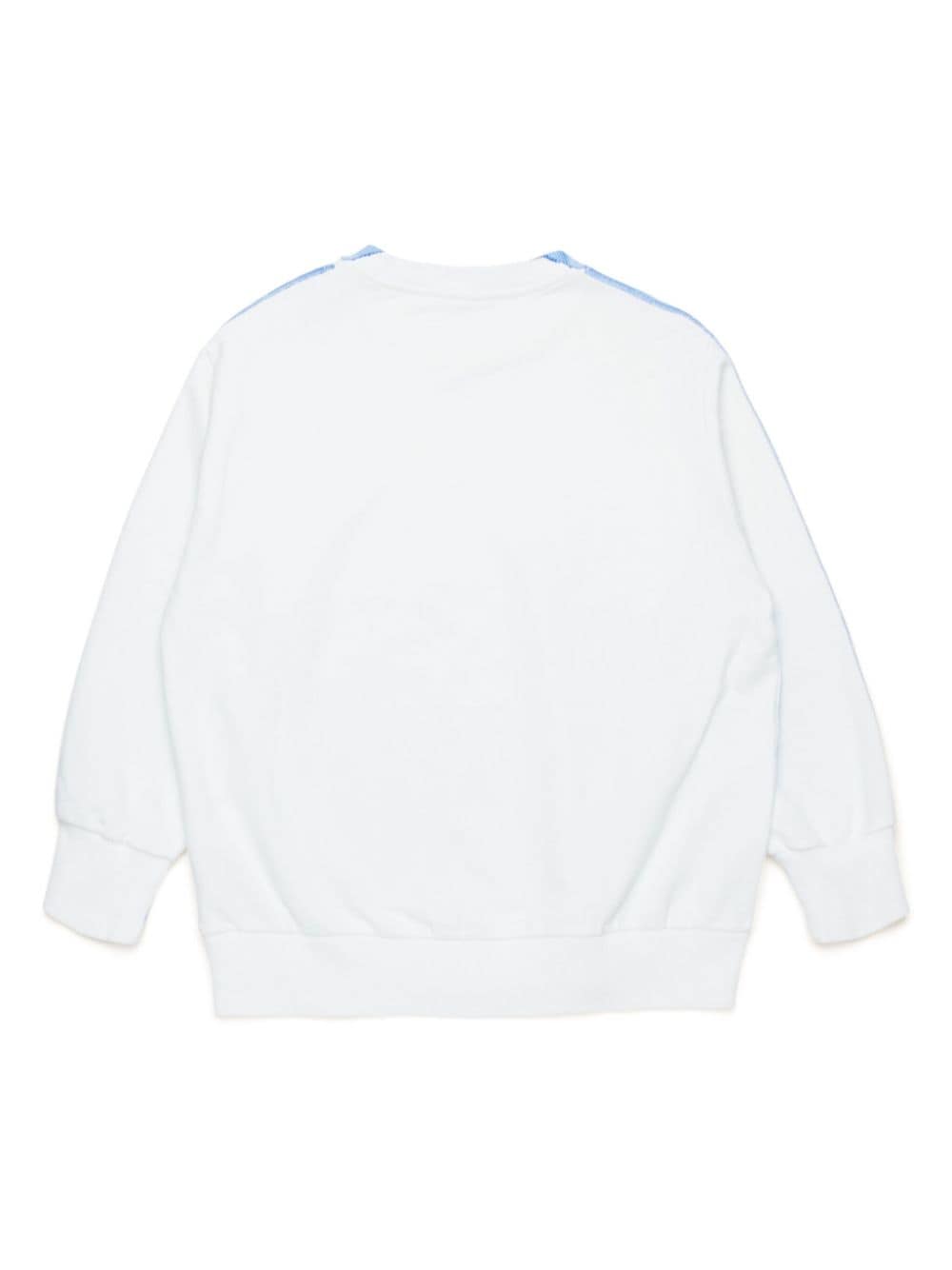 MM6 Maison Margiela Kids Numbers-print cotton sweatshirt - Blauw