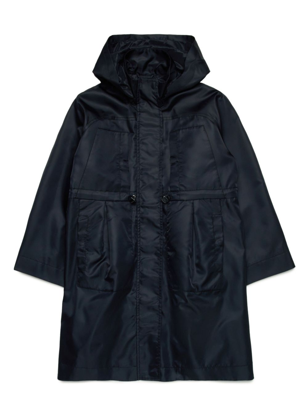 MAX&Co. Kids drawstring-waist hooded raincoat - Black