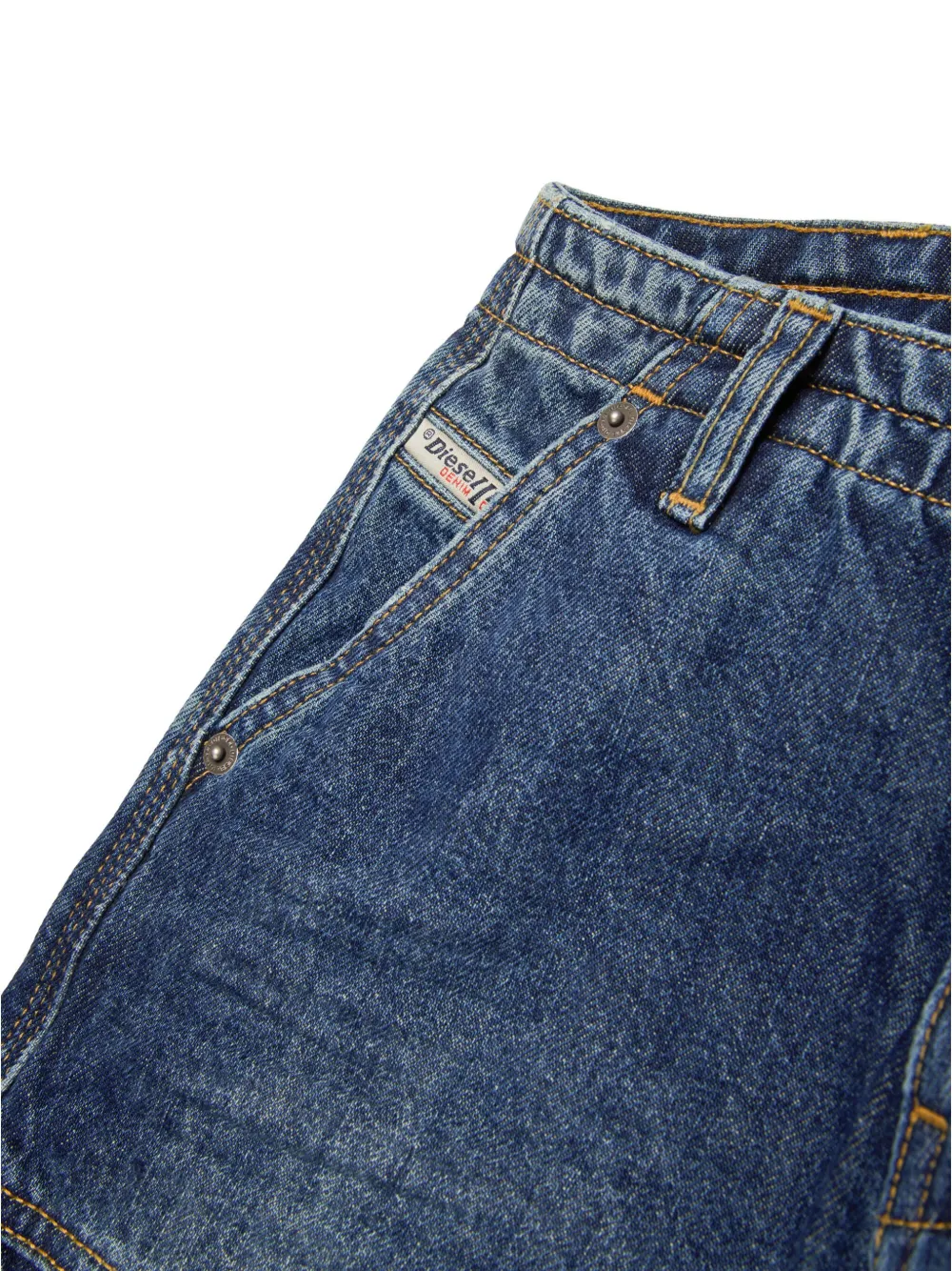 Diesel Kids D-Sire cargo straight jeans met vervaagd-effect Blauw