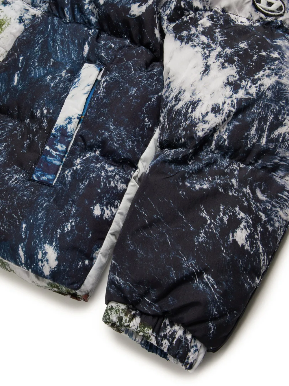 Diesel Kids Planet Camou gewatteerd jack Blauw
