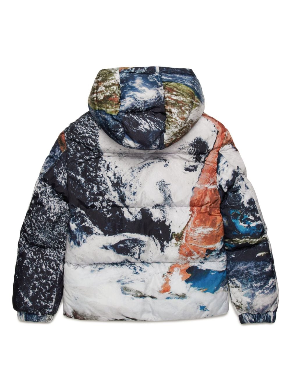 Diesel Kids Planet Camou gewatteerd jack - Blauw