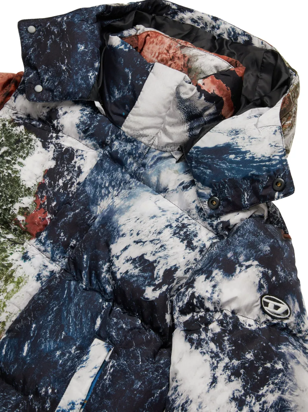 Diesel Kids Planet Camou gewatteerd jack Blauw