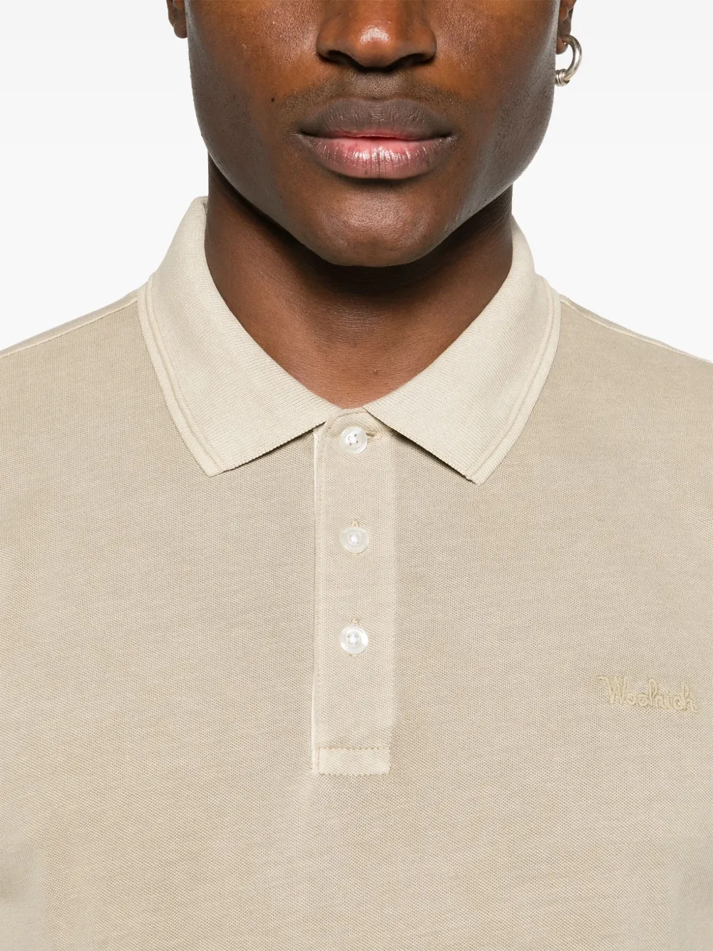 Woolrich Poloshirt met geborduurd logo Beige