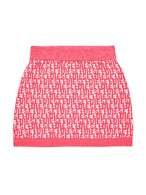 Diesel Kids monogram knitted skirt