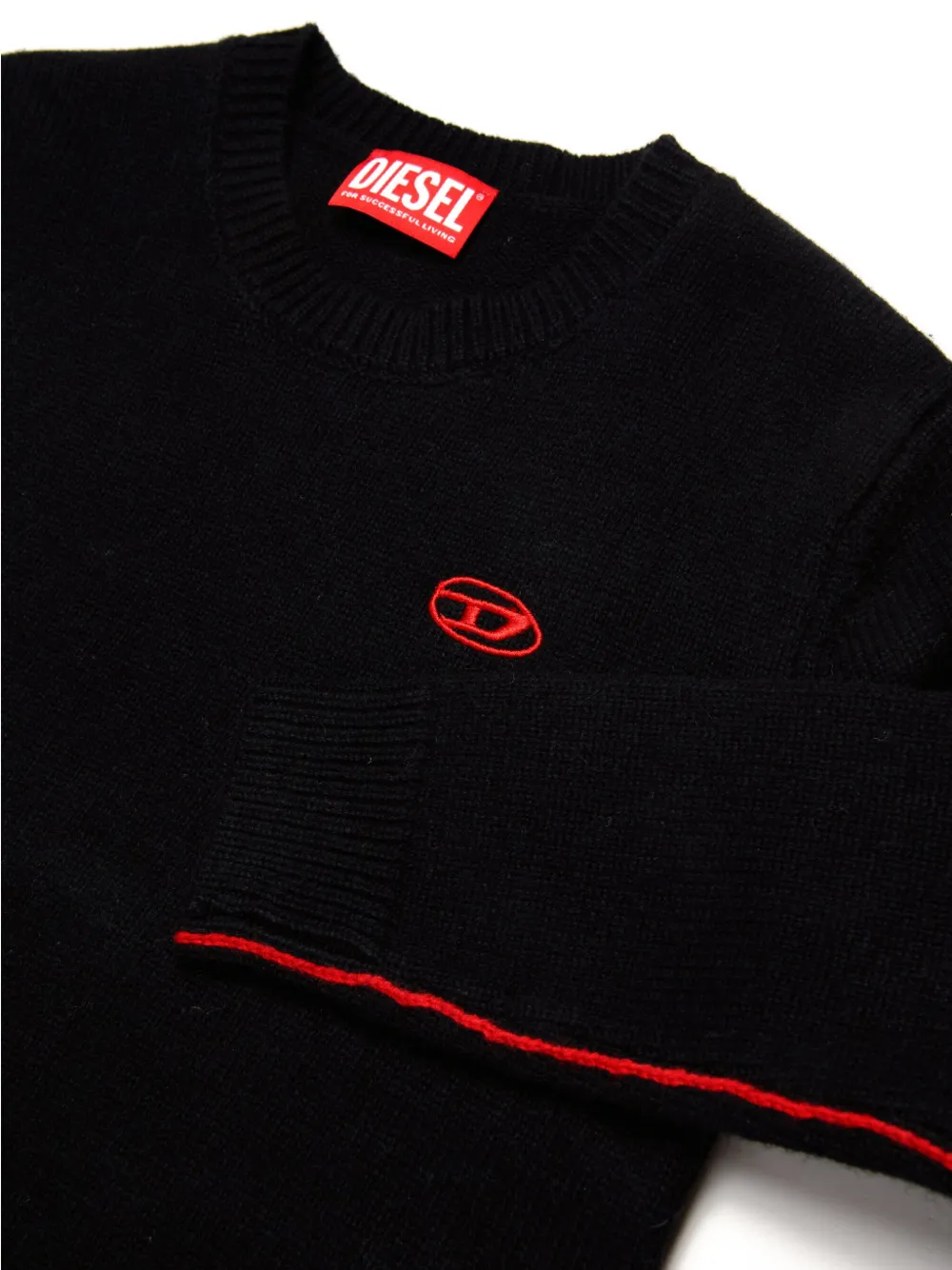 Diesel Kids Trui met geborduurd logo Zwart