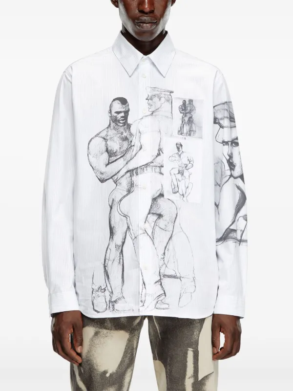 入荷中 Diesel x JP FARFETCH | ホワイト | シャツ プリント ToFF トップス