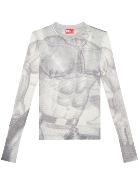 Diesel x ToFF PR-T-Sielar semi-sheer T-shirt Women