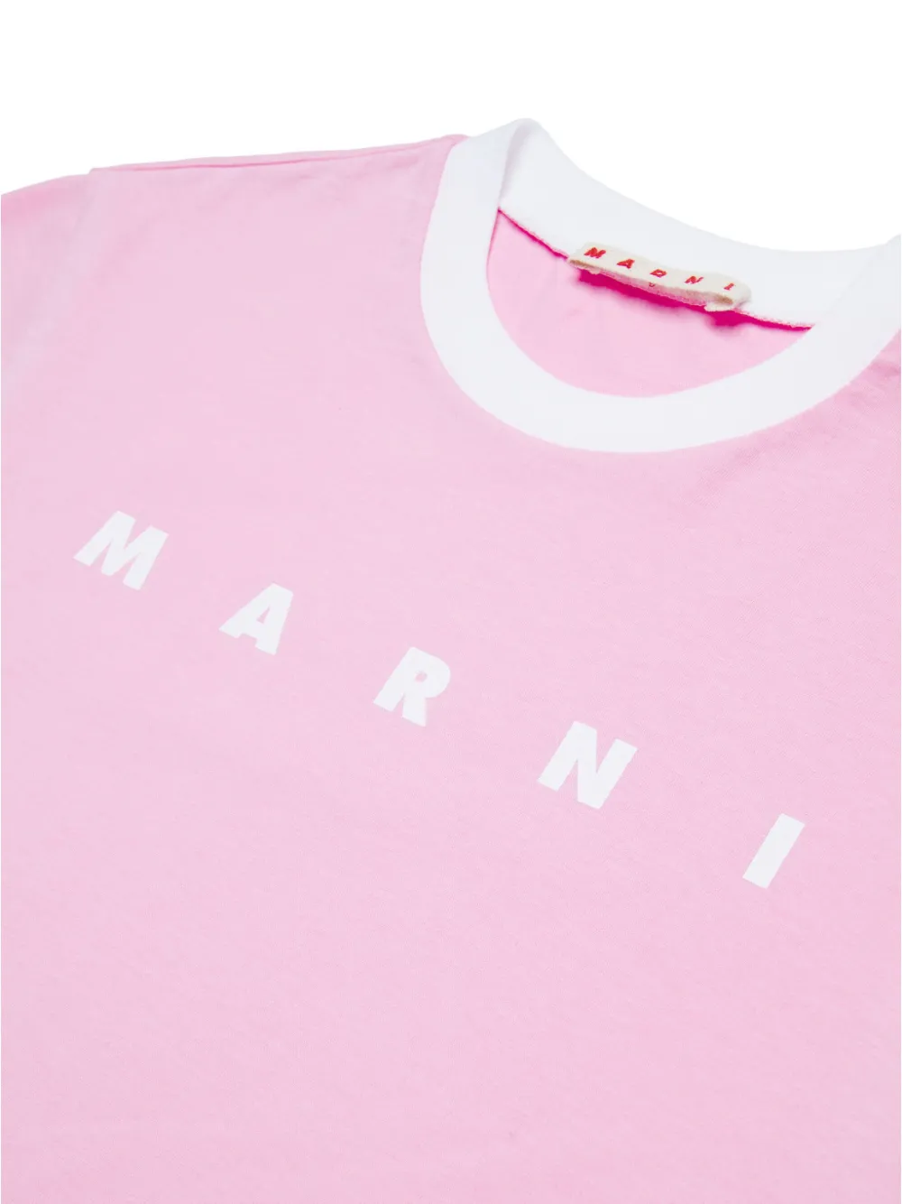 Marni Logo-print Cotton T-shirt In Pink
