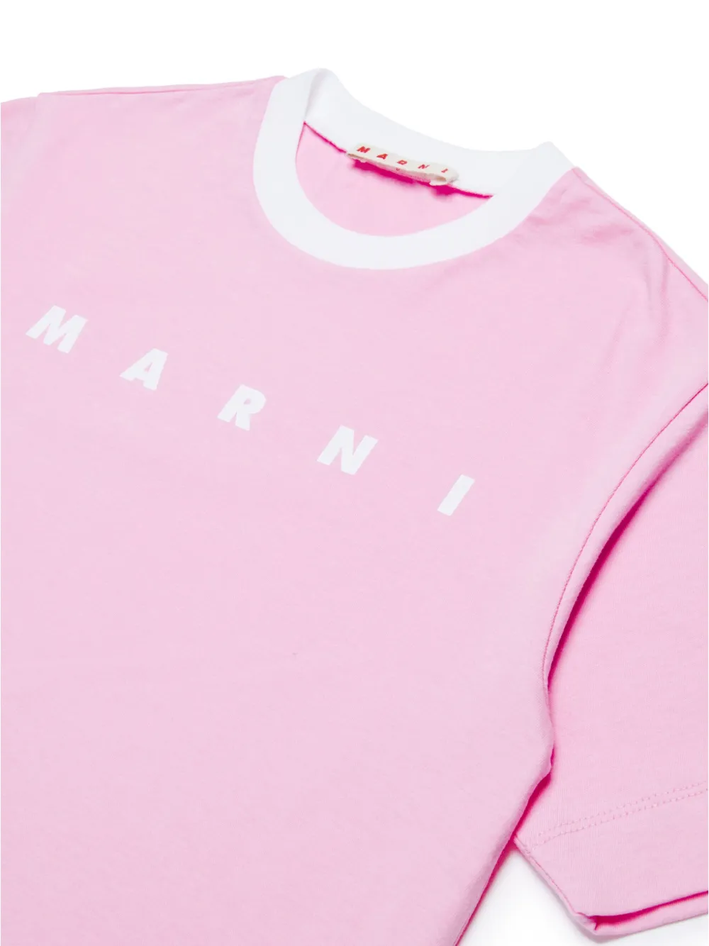 Marni Logo-print Cotton T-shirt In Pink