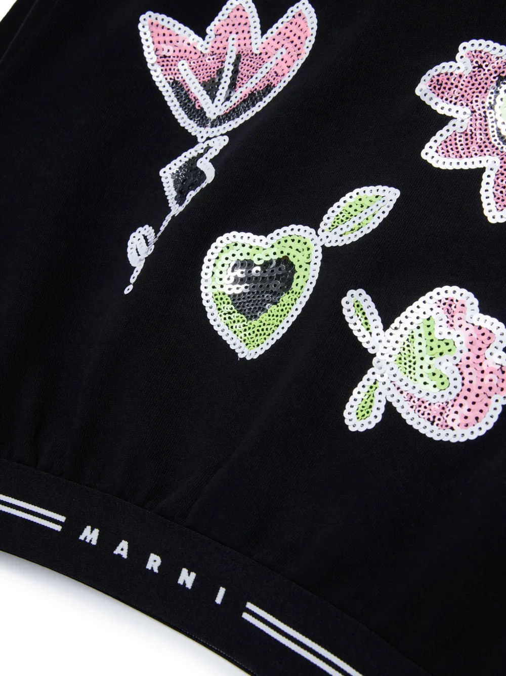 Marni Kids Hoodie verfraaid met kristallen Zwart
