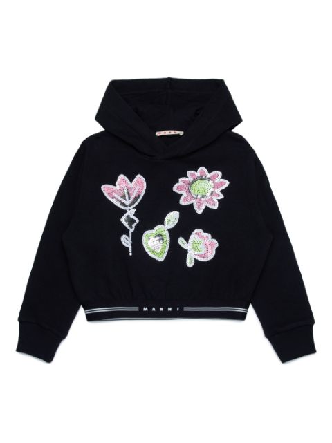 Marni Kids sequin-embellished cotton hoodie