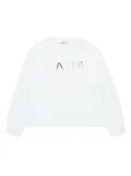 Marni Kids beaded-logo cotton sweatshirt - White