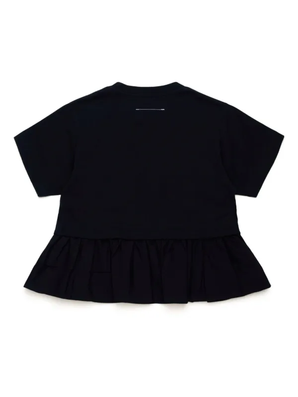 MM6 Maison Margiela Kids ラッフル Tシャツ | ブラック