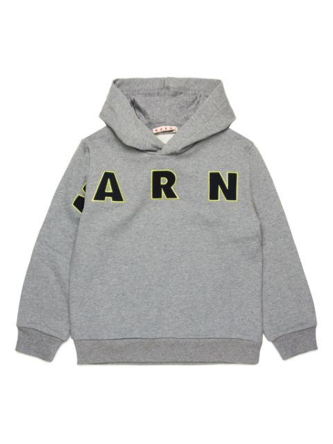 Marni Kids logo-print cotton hoodie