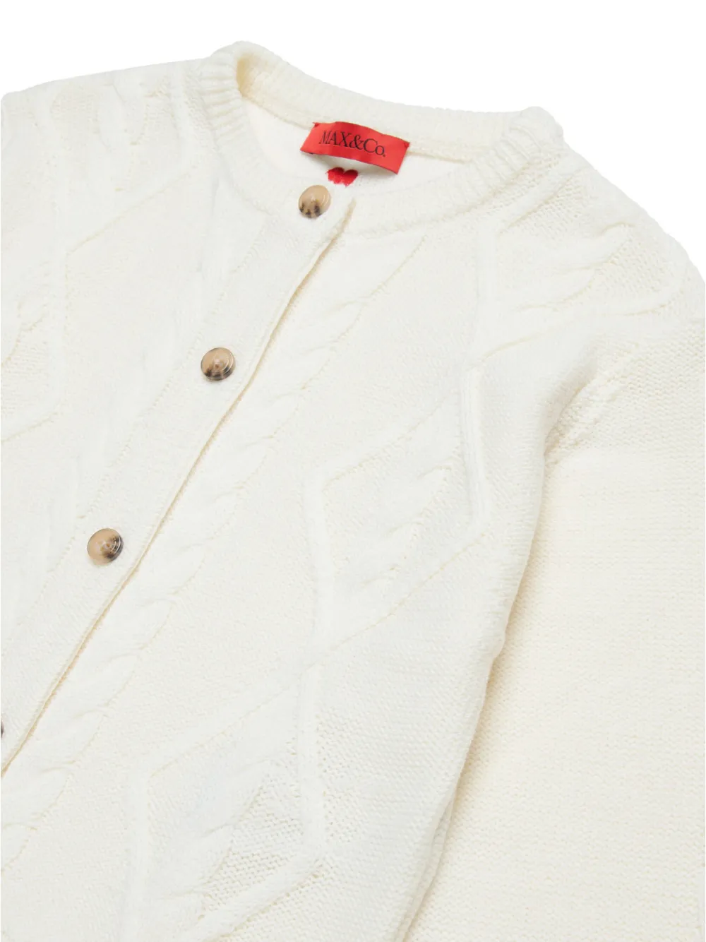 Max & Co Cable-knit Cardigan In White