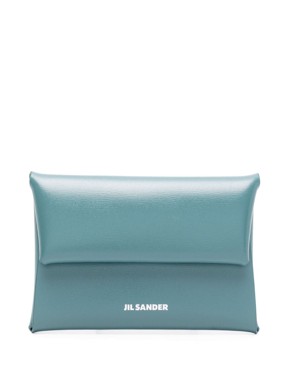 Jil Sander Logo-stamp Leather Wallet In Blue