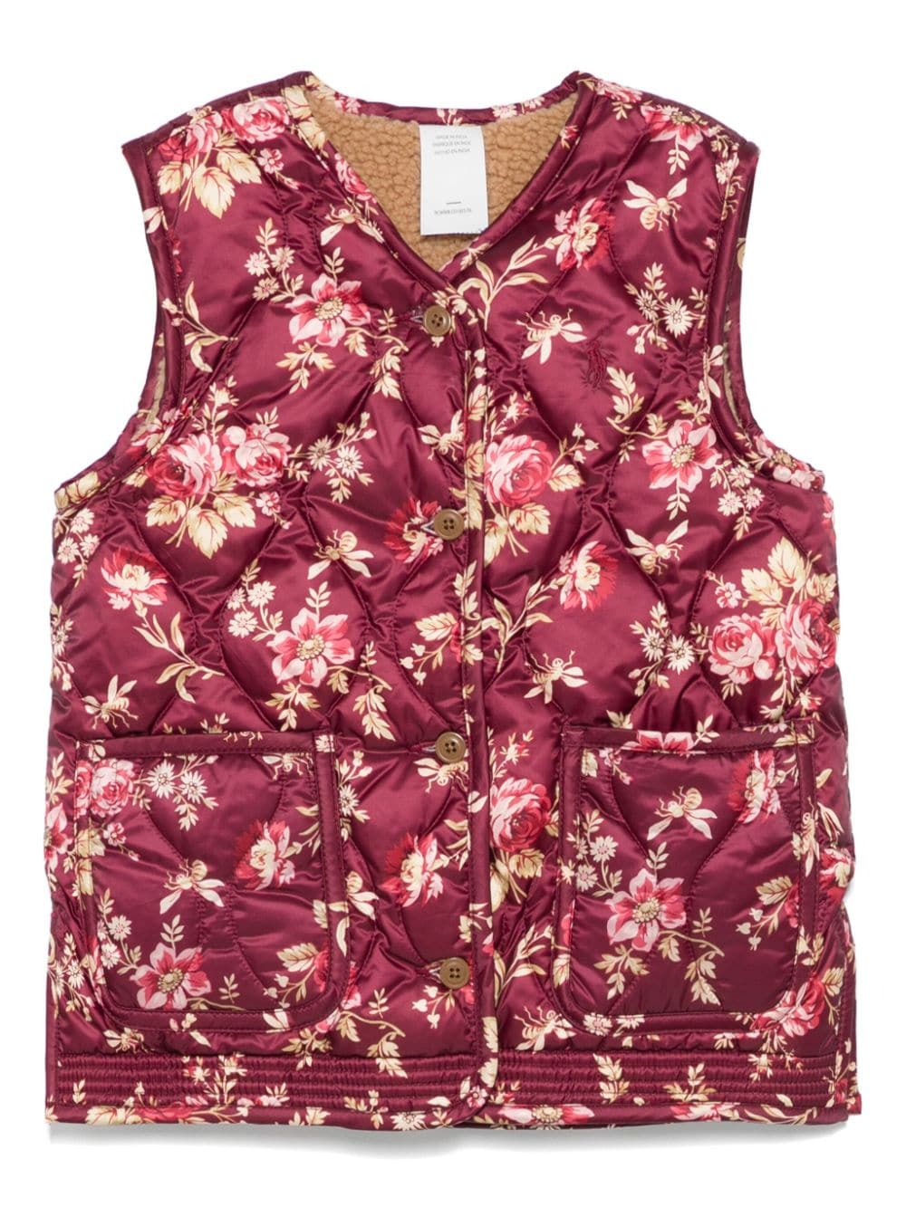 POLO RALPH LAUREN KIDS floral-print gilet - Rosa