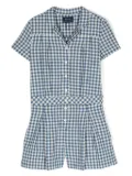 POLO RALPH LAUREN KIDS gingham-check playsuit - Blue