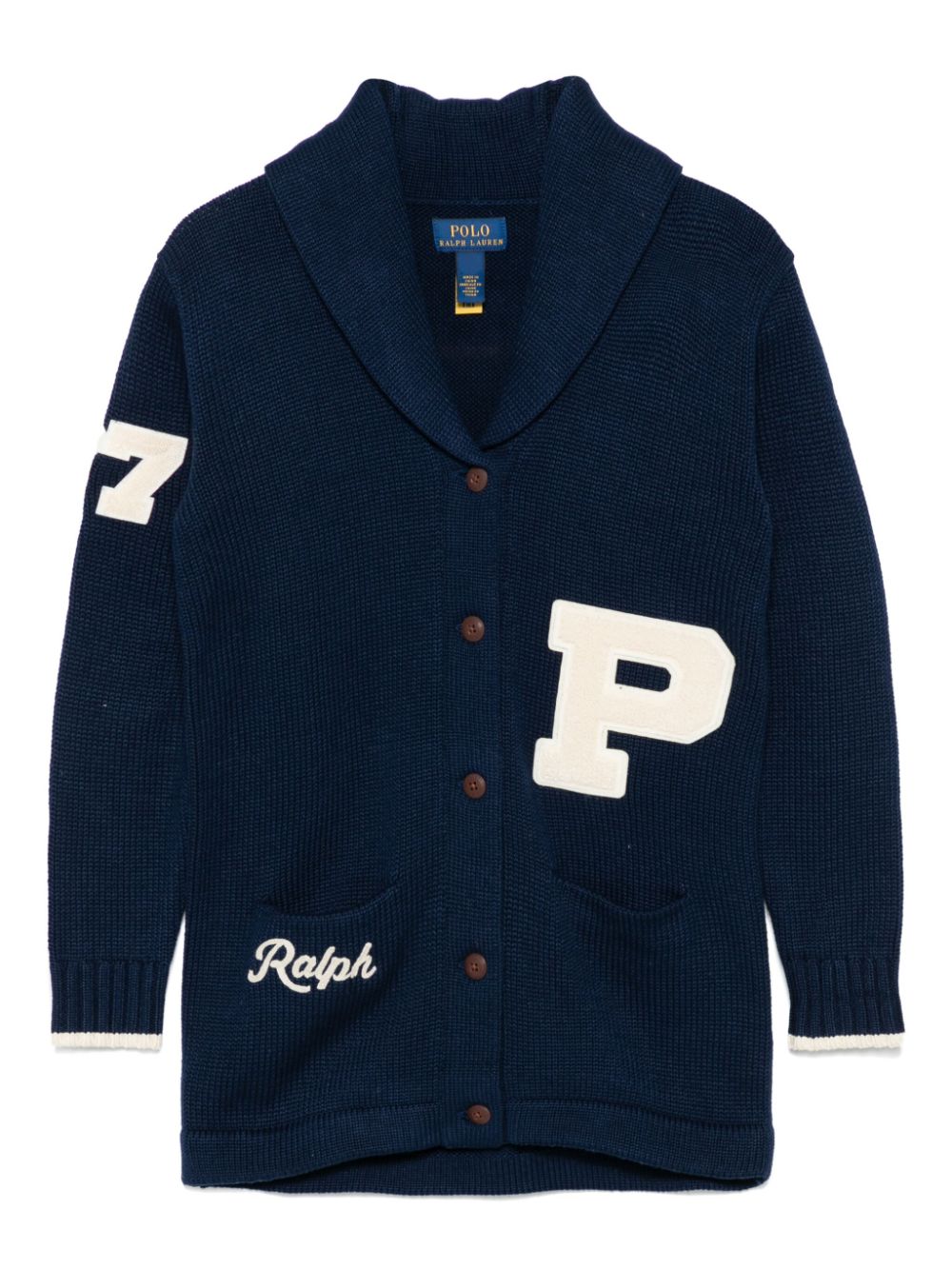 POLO RALPH LAUREN KIDS logo-patch cardigan - Blue