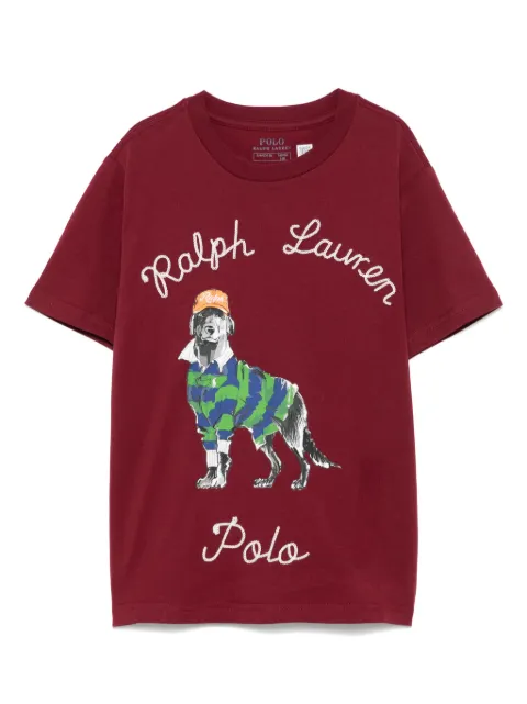POLO RALPH LAUREN KIDS playera con perro estampado