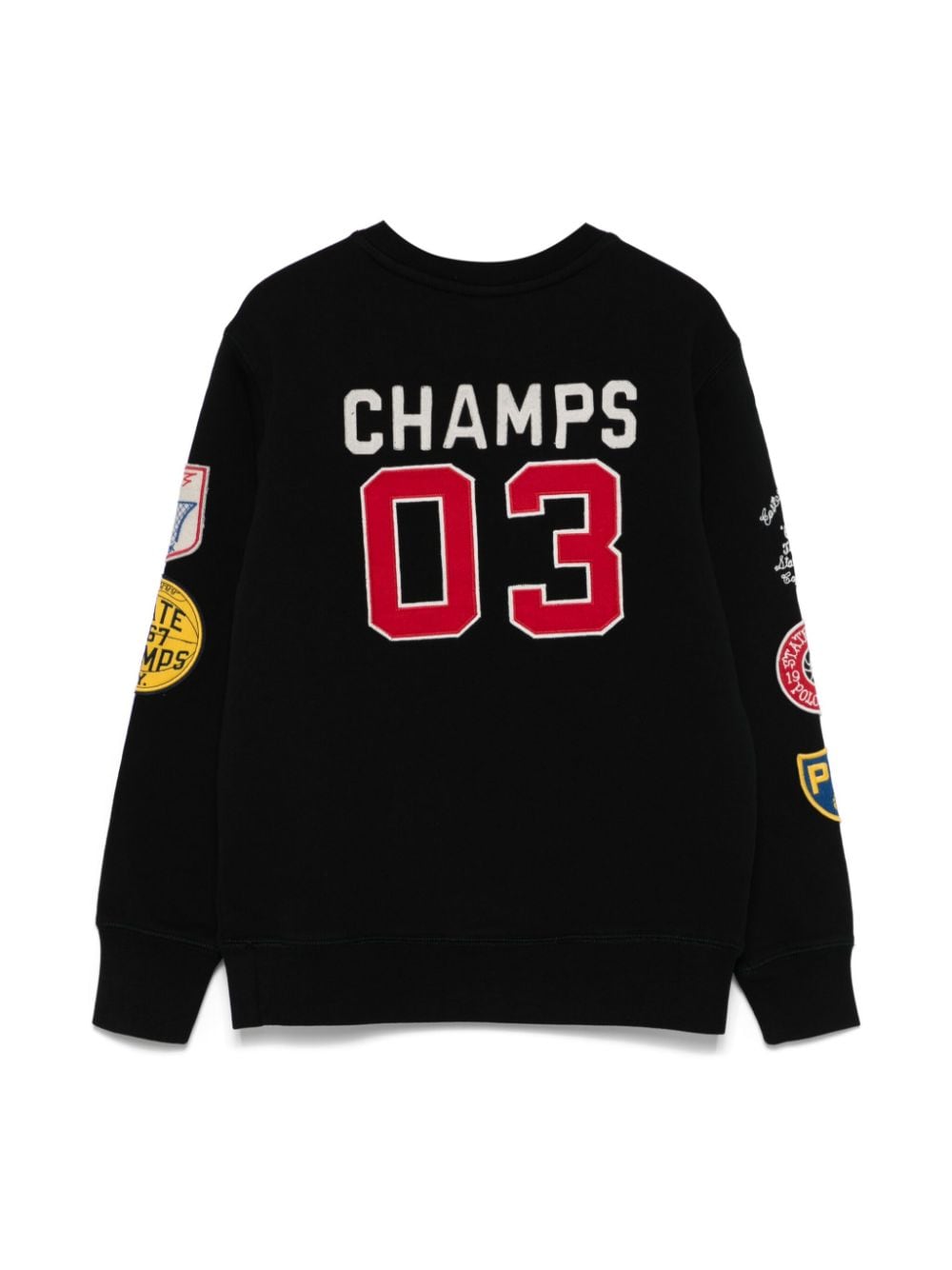 Shop Ralph Lauren Graphic-patch Fleece Sweatshirt In Black