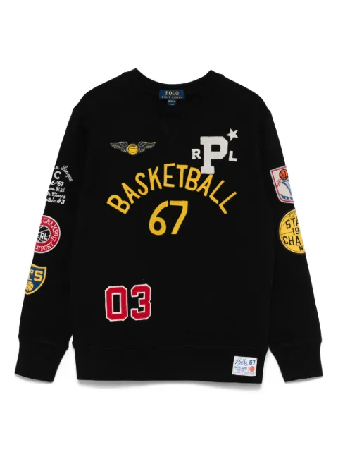 POLO RALPH LAUREN KIDS graphic-patch fleece sweatshirt