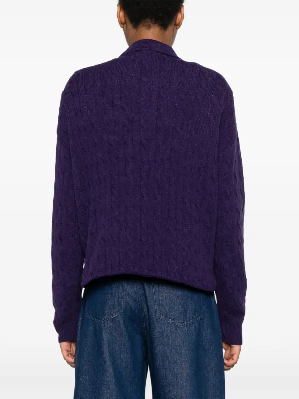 Polo Ralph Lauren cable-knit Polo Sweater Purple FARFETCH PL