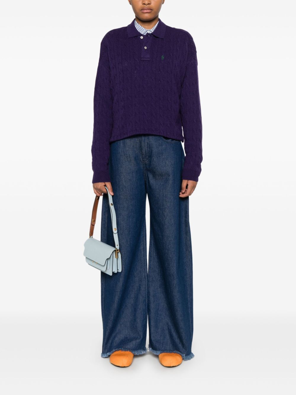 Polo Ralph Lauren cable-knit polo sweater - Purple