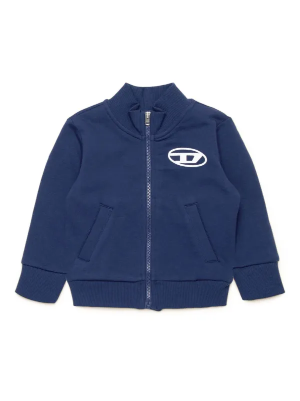 Diesel Kids Oval D print Cotton Jacket Blue FARFETCH PT
