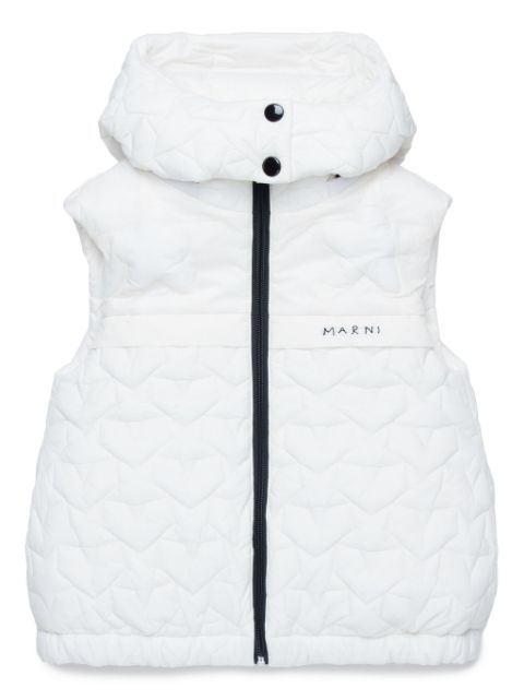 Marni Kids detachable-hood quilted waistcoat