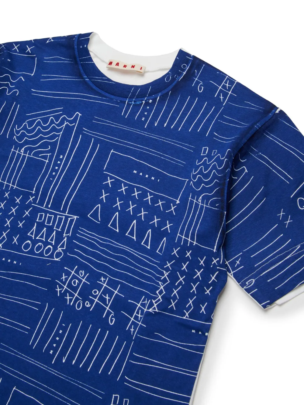 Marni Kids T-shirt met print Blauw
