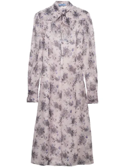 Prada vestido midi con estampado floral