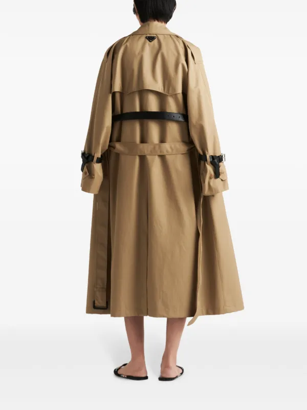 Prada double-breasted Trench Coat | Neutrals | FARFETCH