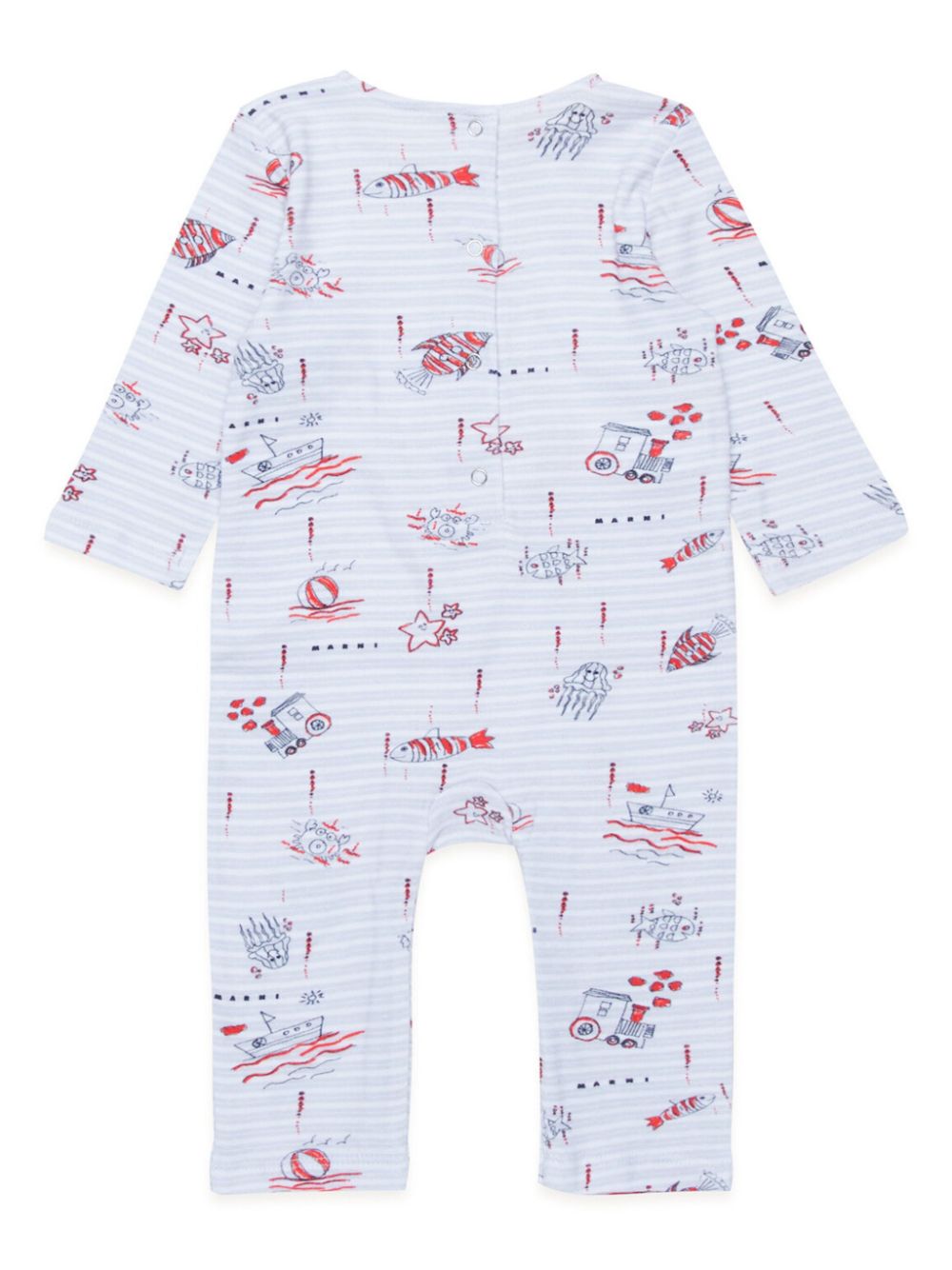 Marni Kids Katoenen romper met print - Grijs