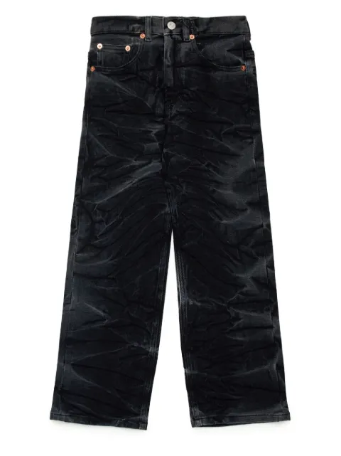 MM6 Maison Margiela Kids faded-effect cotton-blend jeans