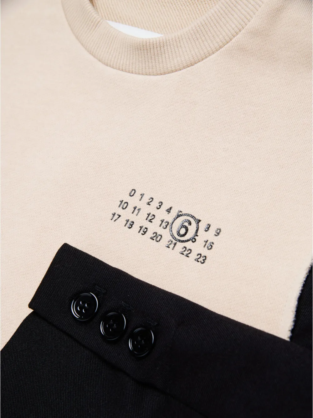 MM6 Maison Margiela Kids Katoenen sweater met contrasterende mouwen Beige