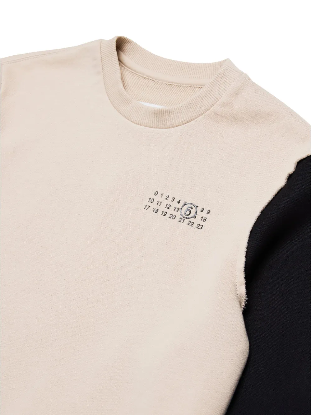 MM6 Maison Margiela Kids Katoenen sweater met contrasterende mouwen Beige