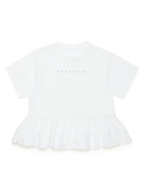 MM6 Maison Margiela Kids logo-print ruffled-detail T-shirt 