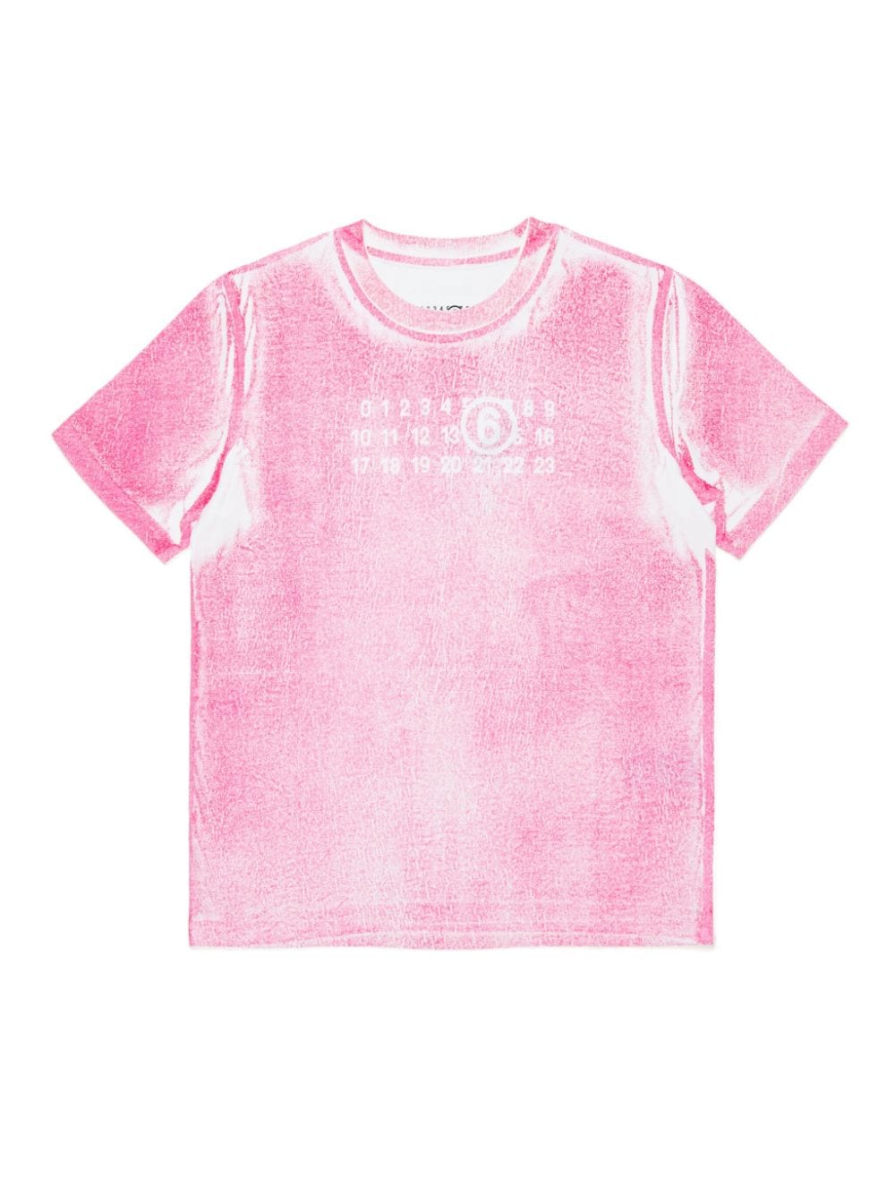 MM6 Maison Margiela Kids numbers-motif cotton T-shirt Roze