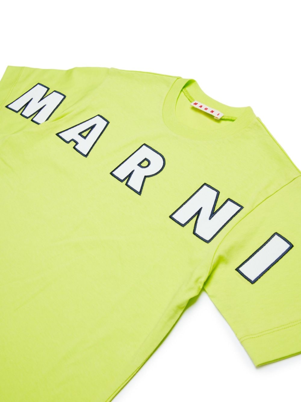 Shop Marni Logo-appliqué Cotton T-shirt In Green