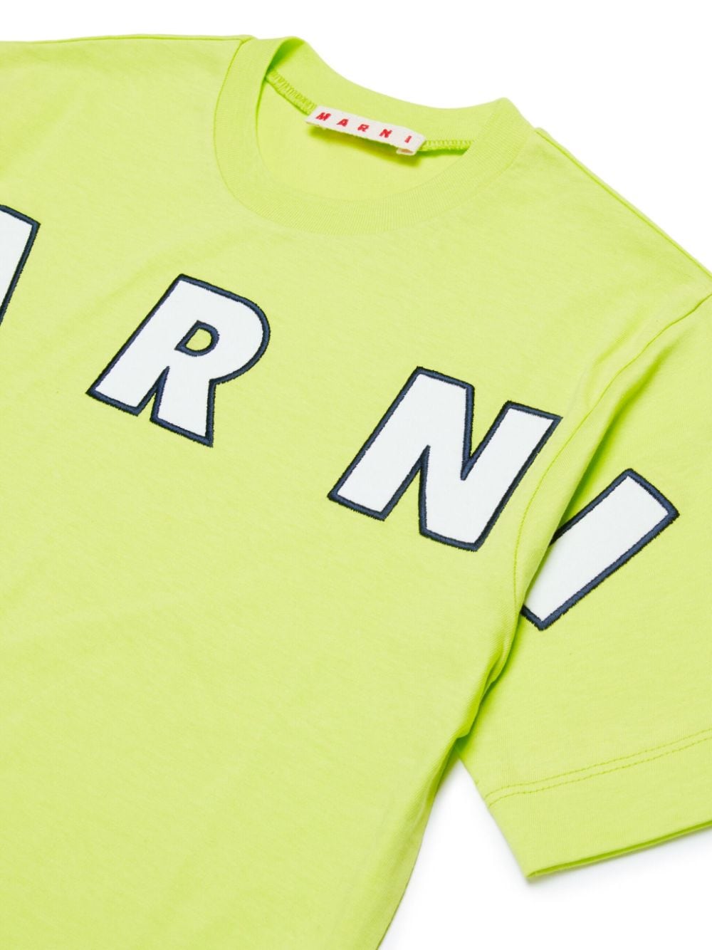 Shop Marni Logo-appliqué Cotton T-shirt In Green