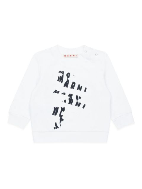 Marni Kids logo-print cotton sweatshirt 