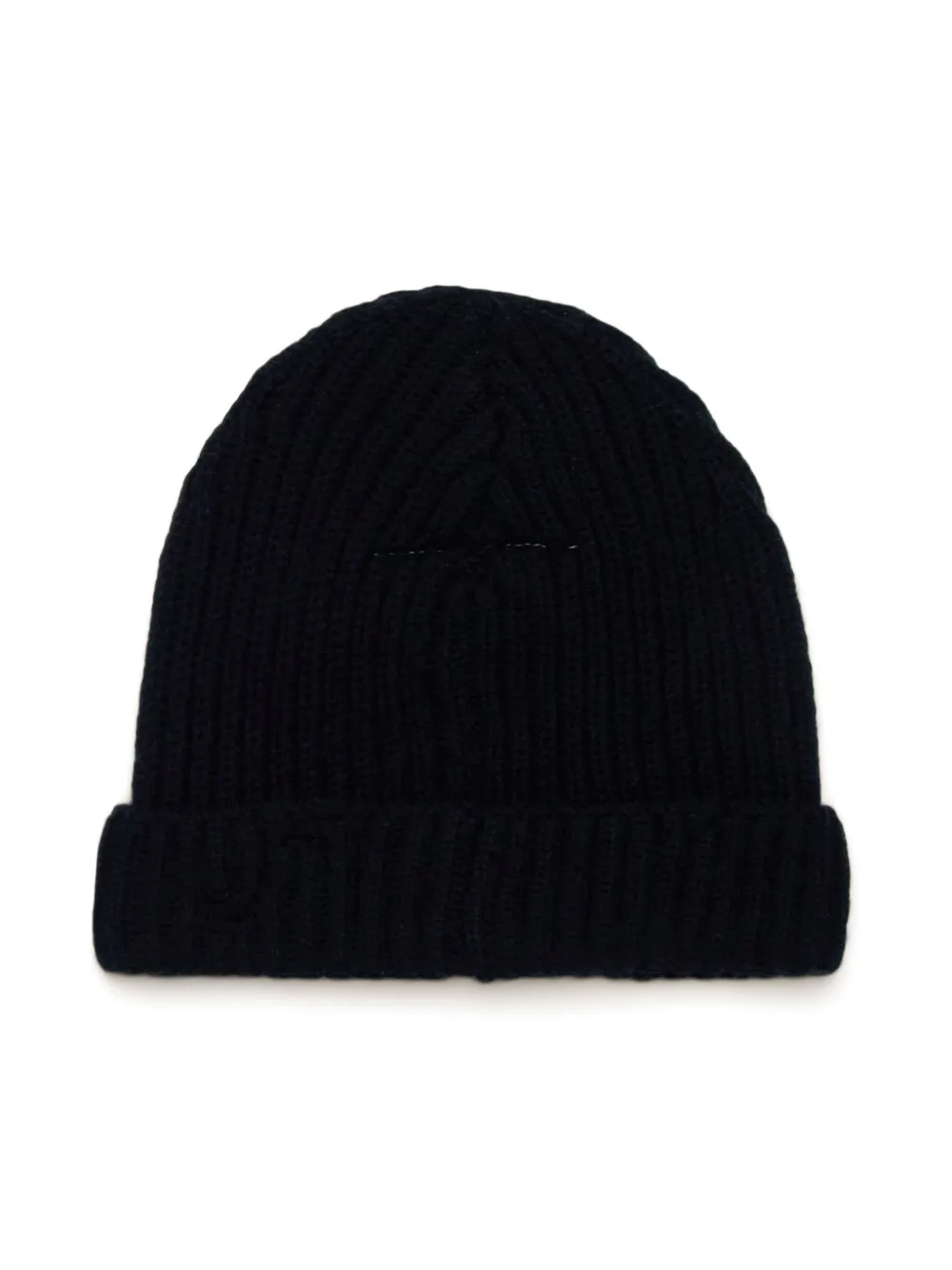 logo-embroidered ribbed-knit beanie